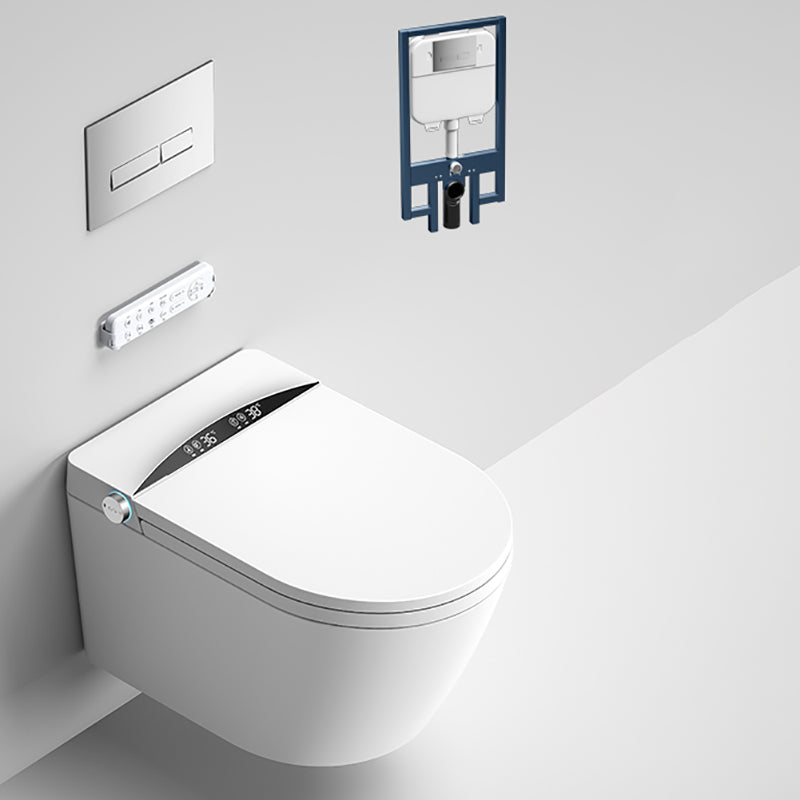 Smart Toilet White Elongated Rust Resistant Ceramic Foot Sensor Flush Toilet with Tank Clearhalo 'Bathroom Remodel & Bathroom Fixtures' 'Bidets' 'Home Improvement' 'home_improvement' 'home_improvement_bidets' 'Toilets & Bidets' 7036509
