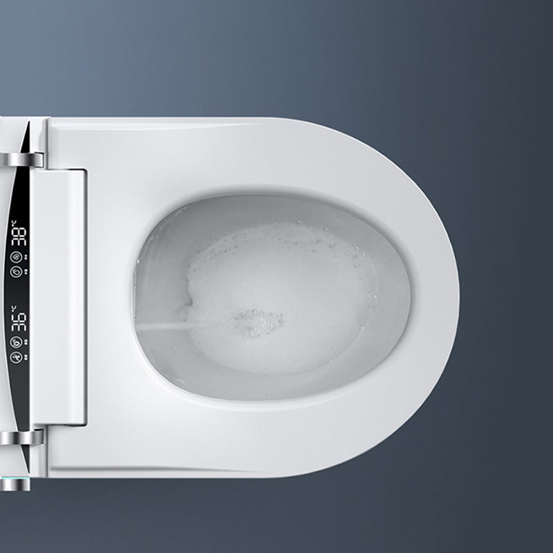 Smart Toilet White Elongated Rust Resistant Ceramic Foot Sensor Flush Toilet with Tank Clearhalo 'Bathroom Remodel & Bathroom Fixtures' 'Bidets' 'Home Improvement' 'home_improvement' 'home_improvement_bidets' 'Toilets & Bidets' 7036514