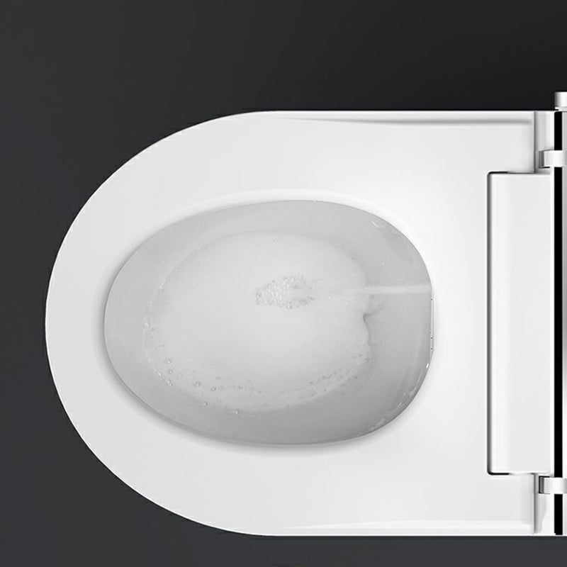 White Smart Toilet Antimicrobial Foot Sensor Elongated Wall Hung Toilet Set Clearhalo 'Bathroom Remodel & Bathroom Fixtures' 'Bidets' 'Home Improvement' 'home_improvement' 'home_improvement_bidets' 'Toilets & Bidets' 7036522