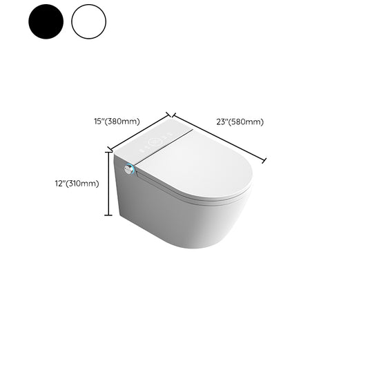 White Smart Toilet Antimicrobial Foot Sensor Elongated Wall Hung Toilet Set Clearhalo 'Bathroom Remodel & Bathroom Fixtures' 'Bidets' 'Home Improvement' 'home_improvement' 'home_improvement_bidets' 'Toilets & Bidets' 7036530