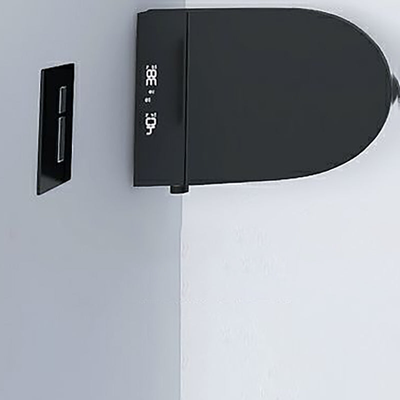 Black Smart Toilet Antimicrobial Foot Sensor Elongated Wall Hung Toilet Set Clearhalo 'Bathroom Remodel & Bathroom Fixtures' 'Bidets' 'Home Improvement' 'home_improvement' 'home_improvement_bidets' 'Toilets & Bidets' 7036565