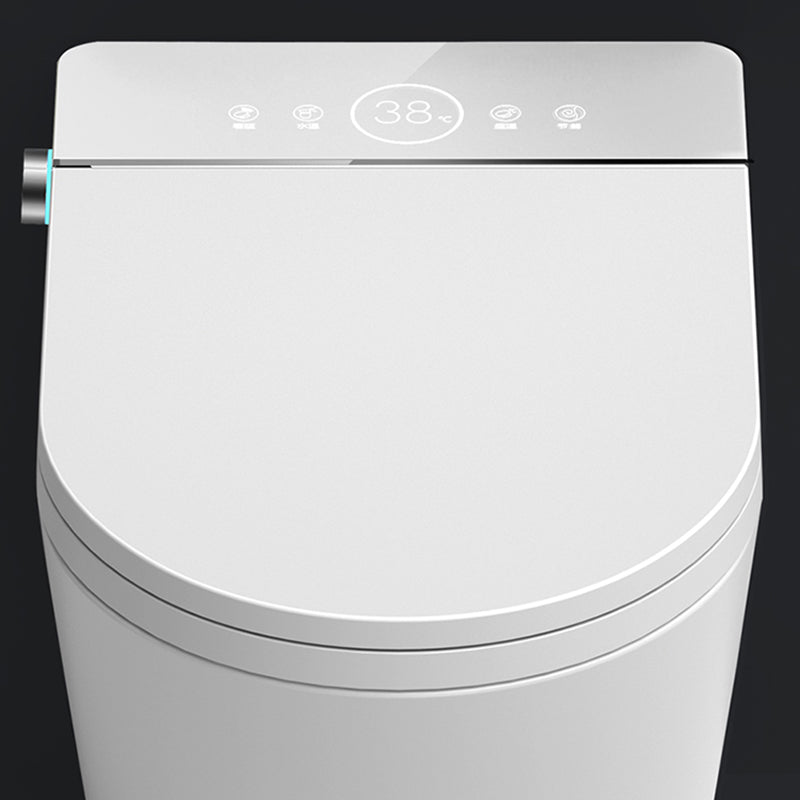 Cotton White Smart Toilet Antimicrobial Foot Sensor Elongated Wall Hung Toilet Set Clearhalo 'Bathroom Remodel & Bathroom Fixtures' 'Bidets' 'Home Improvement' 'home_improvement' 'home_improvement_bidets' 'Toilets & Bidets' 7036575