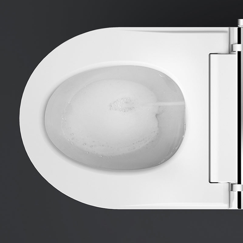 Cotton White Smart Toilet Antimicrobial Foot Sensor Elongated Wall Hung Toilet Set Clearhalo 'Bathroom Remodel & Bathroom Fixtures' 'Bidets' 'Home Improvement' 'home_improvement' 'home_improvement_bidets' 'Toilets & Bidets' 7036578