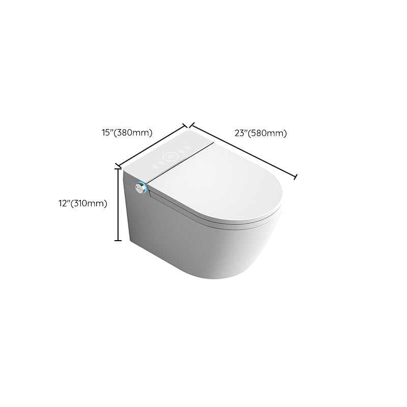 Cotton White Smart Toilet Antimicrobial Foot Sensor Elongated Wall Hung Toilet Set Clearhalo 'Bathroom Remodel & Bathroom Fixtures' 'Bidets' 'Home Improvement' 'home_improvement' 'home_improvement_bidets' 'Toilets & Bidets' 7036580