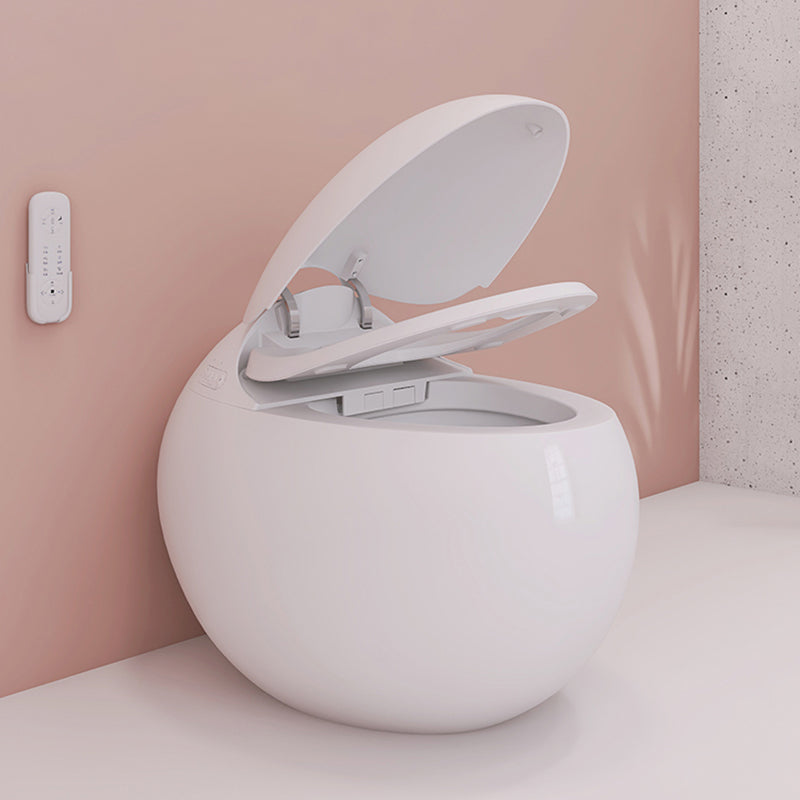Round Heated Seat Smart Toilet Antimicrobial Foot Sensor Floor Mount Bidet Clearhalo 'Bathroom Remodel & Bathroom Fixtures' 'Bidets' 'Home Improvement' 'home_improvement' 'home_improvement_bidets' 'Toilets & Bidets' 7036610
