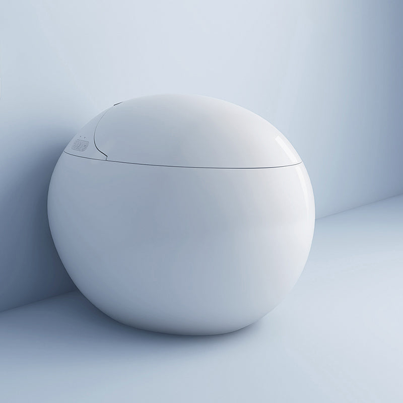 Round Heated Seat Smart Toilet Antimicrobial Foot Sensor Floor Mount Bidet Clearhalo 'Bathroom Remodel & Bathroom Fixtures' 'Bidets' 'Home Improvement' 'home_improvement' 'home_improvement_bidets' 'Toilets & Bidets' 7036613