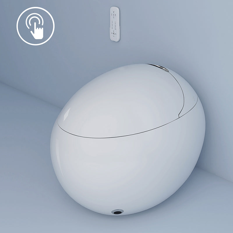 Round Heated Seat Smart Toilet Antimicrobial Foot Sensor Floor Mount Bidet Clearhalo 'Bathroom Remodel & Bathroom Fixtures' 'Bidets' 'Home Improvement' 'home_improvement' 'home_improvement_bidets' 'Toilets & Bidets' 7036614