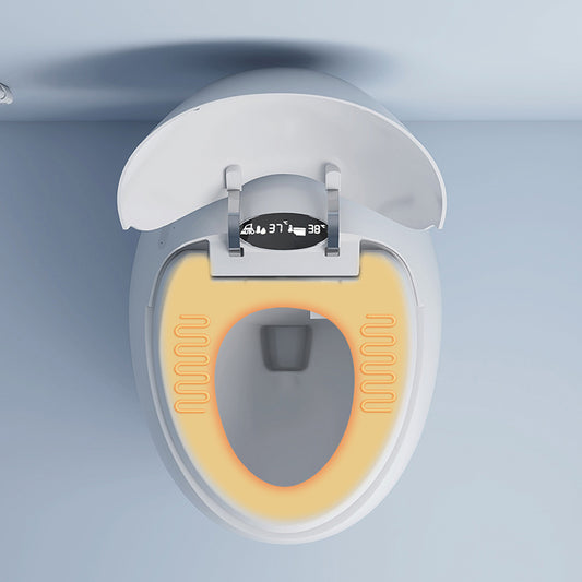 Round Heated Seat Smart Toilet Antimicrobial Foot Sensor Floor Mount Bidet Clearhalo 'Bathroom Remodel & Bathroom Fixtures' 'Bidets' 'Home Improvement' 'home_improvement' 'home_improvement_bidets' 'Toilets & Bidets' 7036618