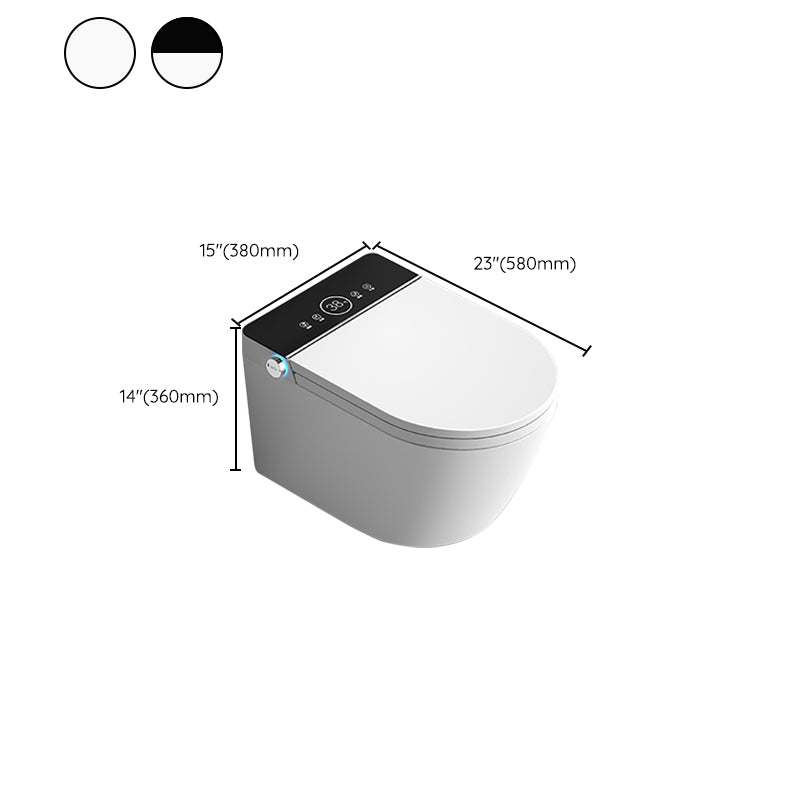 Elongated Smart Bidet Wall-Mounted White Ceramic Foot Sensor Flush Heated Seat Bidet Clearhalo 'Bathroom Remodel & Bathroom Fixtures' 'Bidets' 'Home Improvement' 'home_improvement' 'home_improvement_bidets' 'Toilets & Bidets' 7036634
