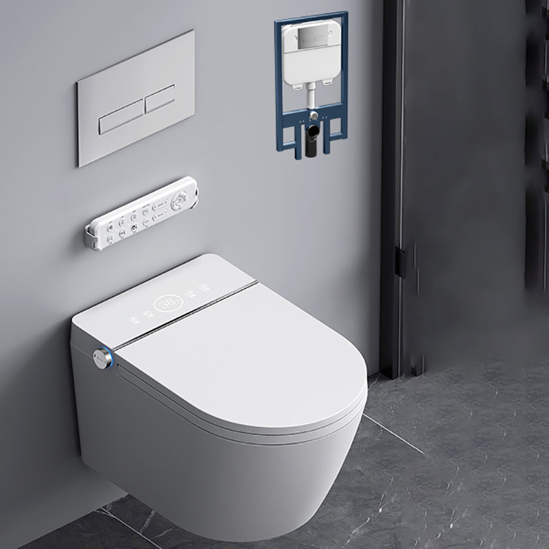 Contemporary White Finish Elongated Wall Hung Toilet Set with Tank White Clearhalo 'Bathroom Remodel & Bathroom Fixtures' 'Bidets' 'Home Improvement' 'home_improvement' 'home_improvement_bidets' 'Toilets & Bidets' 7036636