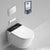 Contemporary White Finish Elongated Wall Hung Toilet Set with Tank Black White Clearhalo 'Bathroom Remodel & Bathroom Fixtures' 'Bidets' 'Home Improvement' 'home_improvement' 'home_improvement_bidets' 'Toilets & Bidets' 7036637