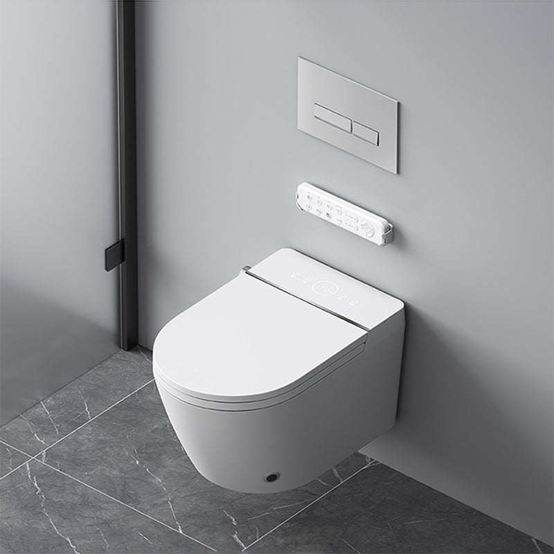 Contemporary Foot Sensor Ceramic Elongated Heated Seat Wall Mounted Bidet Clearhalo 'Bathroom Remodel & Bathroom Fixtures' 'Bidets' 'Home Improvement' 'home_improvement' 'home_improvement_bidets' 'Toilets & Bidets' 7036647