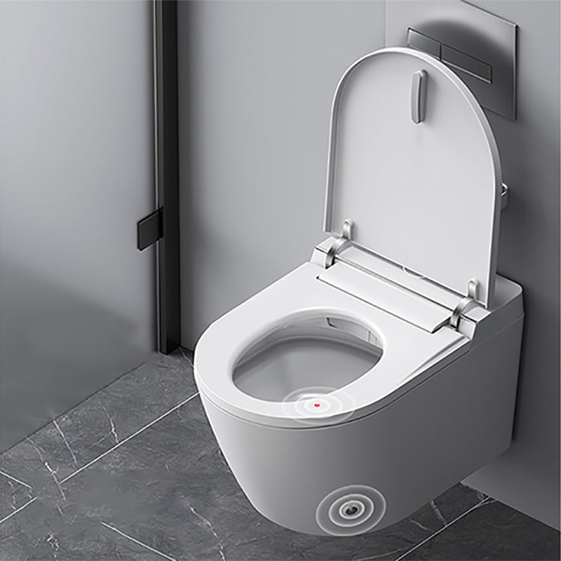 Contemporary Foot Sensor Ceramic Elongated Heated Seat Wall Mounted Bidet Clearhalo 'Bathroom Remodel & Bathroom Fixtures' 'Bidets' 'Home Improvement' 'home_improvement' 'home_improvement_bidets' 'Toilets & Bidets' 7036656
