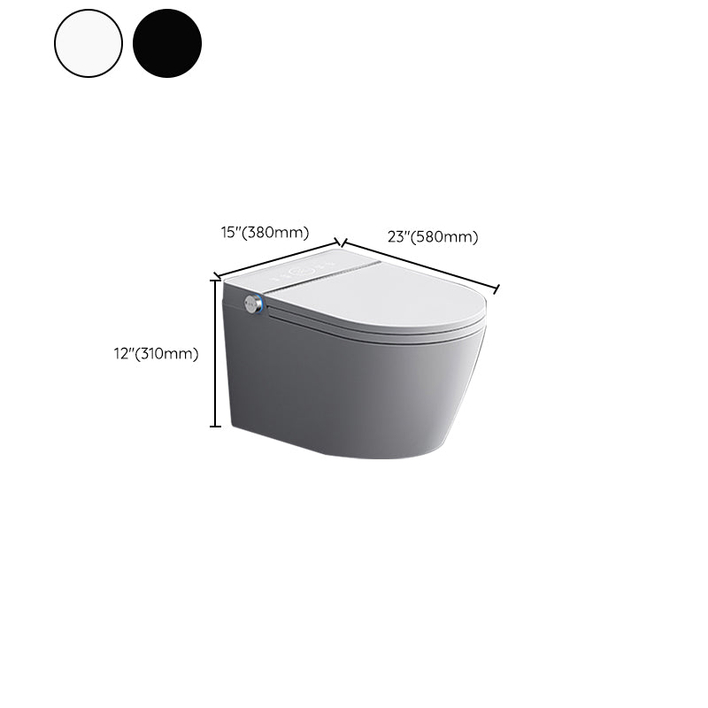 Contemporary Foot Sensor Ceramic Elongated Heated Seat Wall Mounted Bidet Clearhalo 'Bathroom Remodel & Bathroom Fixtures' 'Bidets' 'Home Improvement' 'home_improvement' 'home_improvement_bidets' 'Toilets & Bidets' 7036658