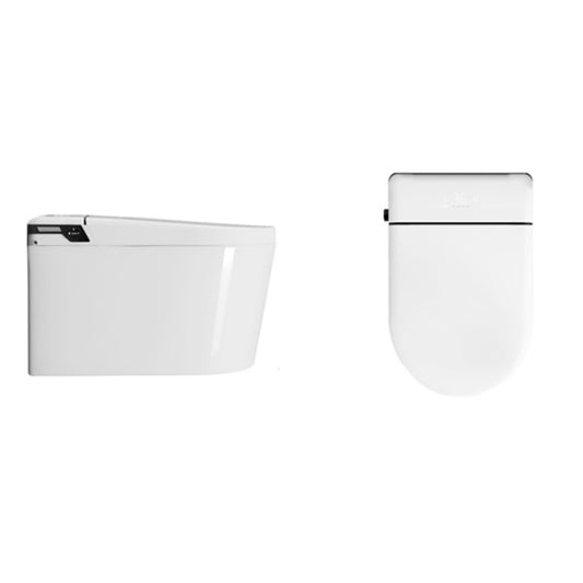 Contemporary Heated Seat Ceramic Dryer White Elongated Wall Hung Toilet Set Clearhalo 'Bathroom Remodel & Bathroom Fixtures' 'Bidets' 'Home Improvement' 'home_improvement' 'home_improvement_bidets' 'Toilets & Bidets' 7036717