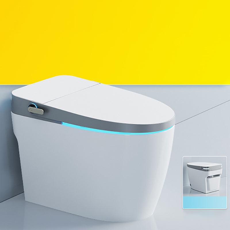 Contemporary Elongated Ceramic Dryer Water Pressure Control Floor Standing Bidet Gray/ White Heating Seat Ring （Standard ) Clearhalo 'Bathroom Remodel & Bathroom Fixtures' 'Bidets' 'Home Improvement' 'home_improvement' 'home_improvement_bidets' 'Toilets & Bidets' 7036769