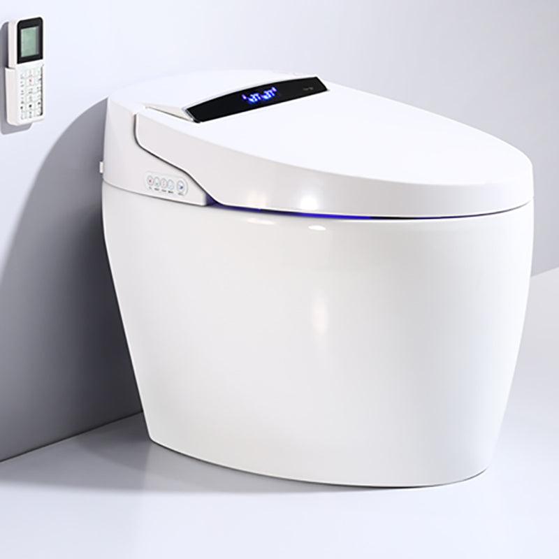 Contemporary Heated Seat Dryer Elongated White Ceramic Floor Standing Bidet Manual Lid (Standard) Toilet+ Water Tank Clearhalo 'Bathroom Remodel & Bathroom Fixtures' 'Bidets' 'Home Improvement' 'home_improvement' 'home_improvement_bidets' 'Toilets & Bidets' 7036774