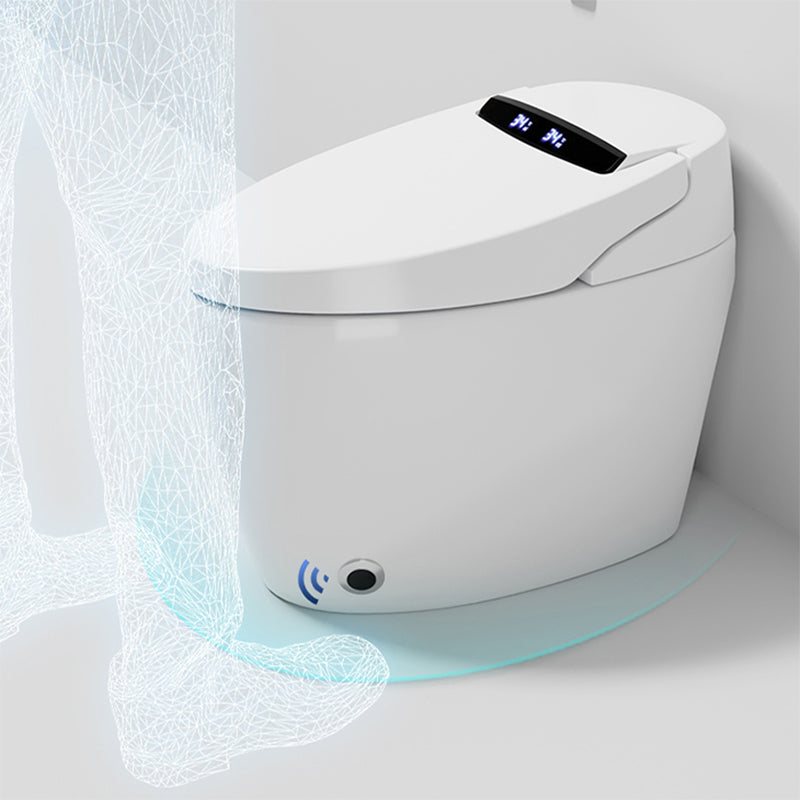 Contemporary Heated Seat Dryer Elongated White Ceramic Floor Standing Bidet Clearhalo 'Bathroom Remodel & Bathroom Fixtures' 'Bidets' 'Home Improvement' 'home_improvement' 'home_improvement_bidets' 'Toilets & Bidets' 7036777