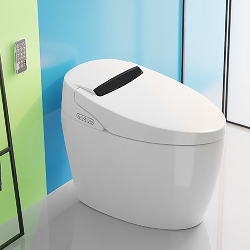 Contemporary Heated Seat Dryer Elongated White Ceramic Floor Standing Bidet Dryer Not Included (Standard) Toilet+ Water Tank Clearhalo 'Bathroom Remodel & Bathroom Fixtures' 'Bidets' 'Home Improvement' 'home_improvement' 'home_improvement_bidets' 'Toilets & Bidets' 7036778