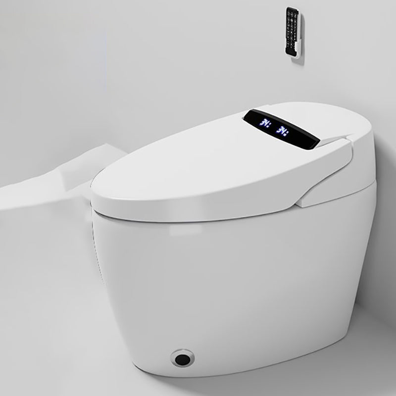 Contemporary Heated Seat Dryer Elongated White Ceramic Floor Standing Bidet Auto Flip (Upgrading) Toilet Seat Clearhalo 'Bathroom Remodel & Bathroom Fixtures' 'Bidets' 'Home Improvement' 'home_improvement' 'home_improvement_bidets' 'Toilets & Bidets' 7036780