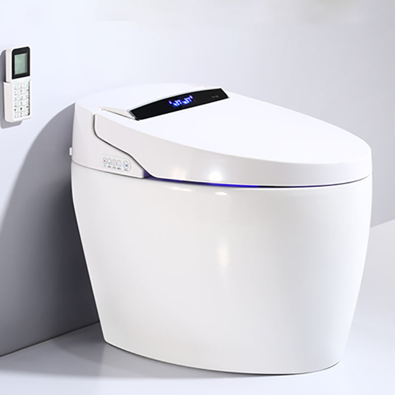 Contemporary Heated Seat Dryer Elongated White Ceramic Floor Standing Bidet Auto Flip (Upgrading) Toilet+ Water Tank Clearhalo 'Bathroom Remodel & Bathroom Fixtures' 'Bidets' 'Home Improvement' 'home_improvement' 'home_improvement_bidets' 'Toilets & Bidets' 7036782
