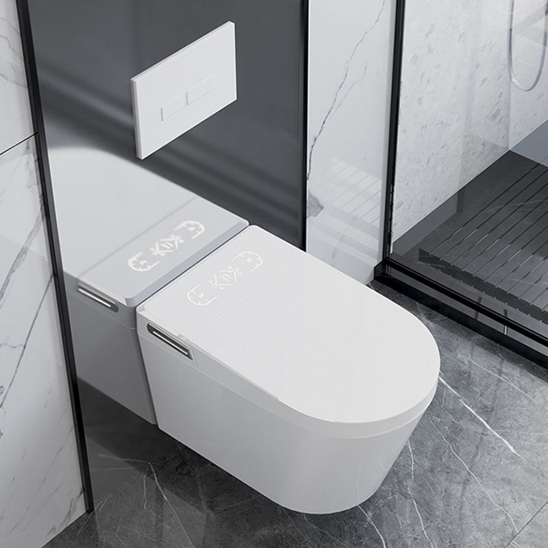 Contemporary Elongated Deodorizing Ceramic Foot Sensor Wall Mounted Bidet White Clearhalo 'Bathroom Remodel & Bathroom Fixtures' 'Bidets' 'Home Improvement' 'home_improvement' 'home_improvement_bidets' 'Toilets & Bidets' 7036828