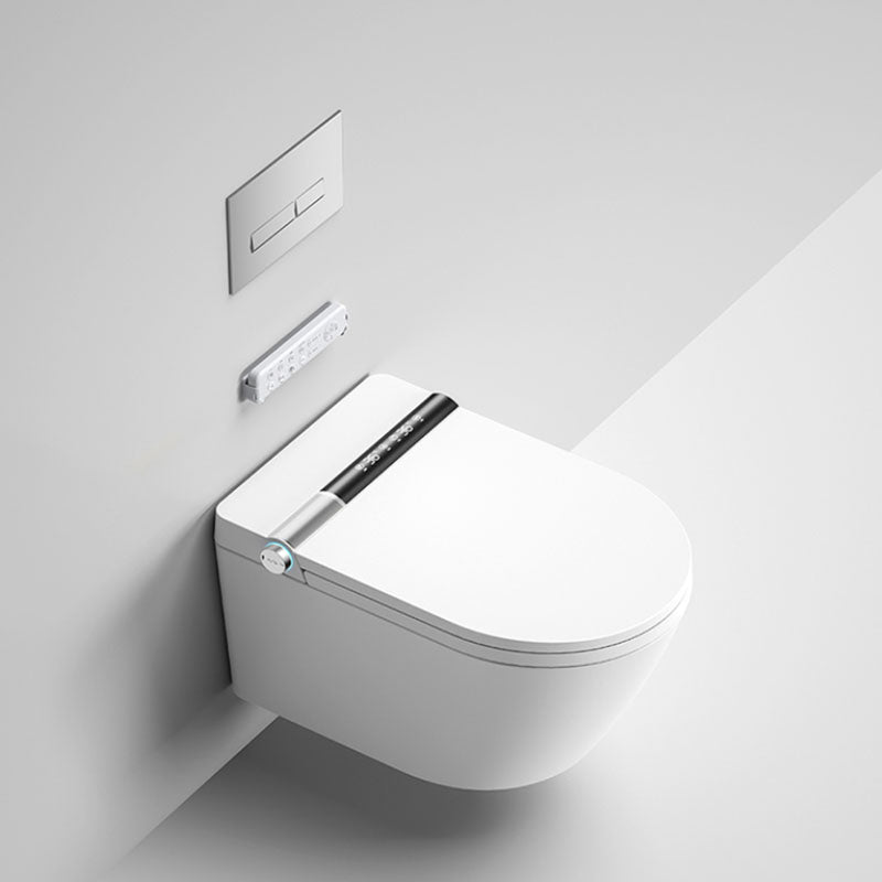 Contemporary Wall Mounted Bidet Heated Seat White Elongated Smart Bidet Clearhalo 'Bathroom Remodel & Bathroom Fixtures' 'Bidets' 'Home Improvement' 'home_improvement' 'home_improvement_bidets' 'Toilets & Bidets' 7036841