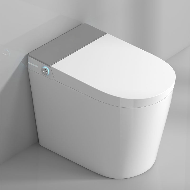 Modern 17.52" H Electronic Toilet Elongated Floor Standing Bidet Grey Clearhalo 'Bathroom Remodel & Bathroom Fixtures' 'Bidets' 'Home Improvement' 'home_improvement' 'home_improvement_bidets' 'Toilets & Bidets' 7036870