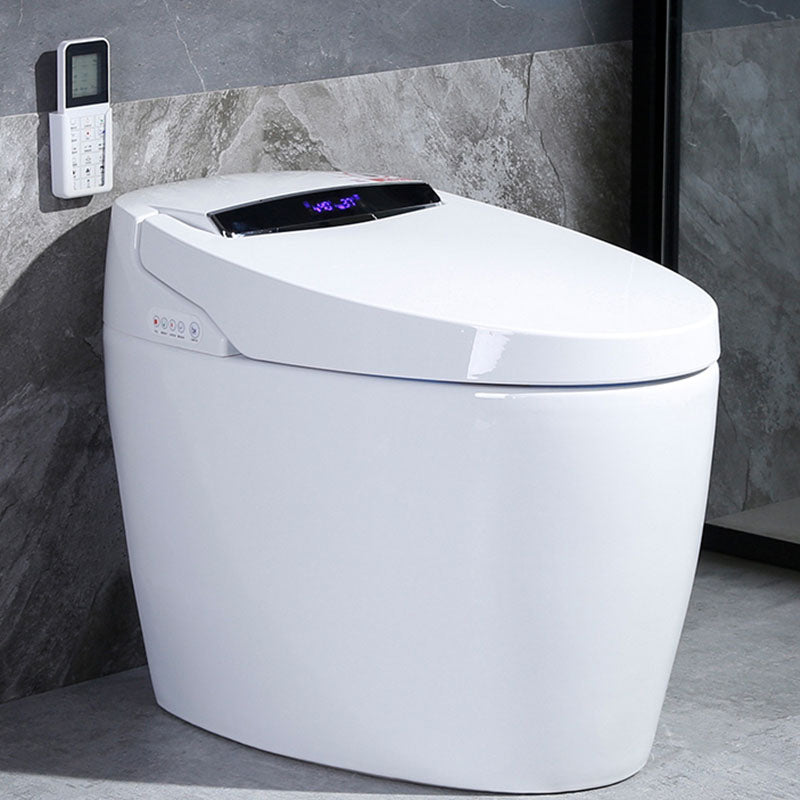 Ceramic Bidets Elongated White Contemporary Foot Sensor Smart Toilet Clearhalo 'Bathroom Remodel & Bathroom Fixtures' 'Bidets' 'Home Improvement' 'home_improvement' 'home_improvement_bidets' 'Toilets & Bidets' 7036880