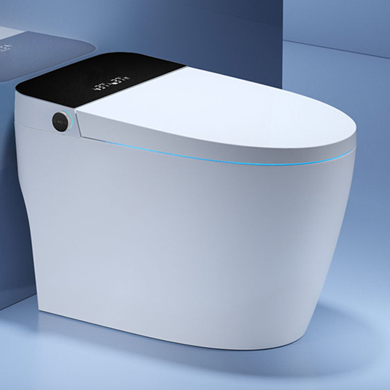 Ceramic Bidets Elongated White Contemporary Foot Sensor Smart Toilet Clearhalo 'Bathroom Remodel & Bathroom Fixtures' 'Bidets' 'Home Improvement' 'home_improvement' 'home_improvement_bidets' 'Toilets & Bidets' 7036881