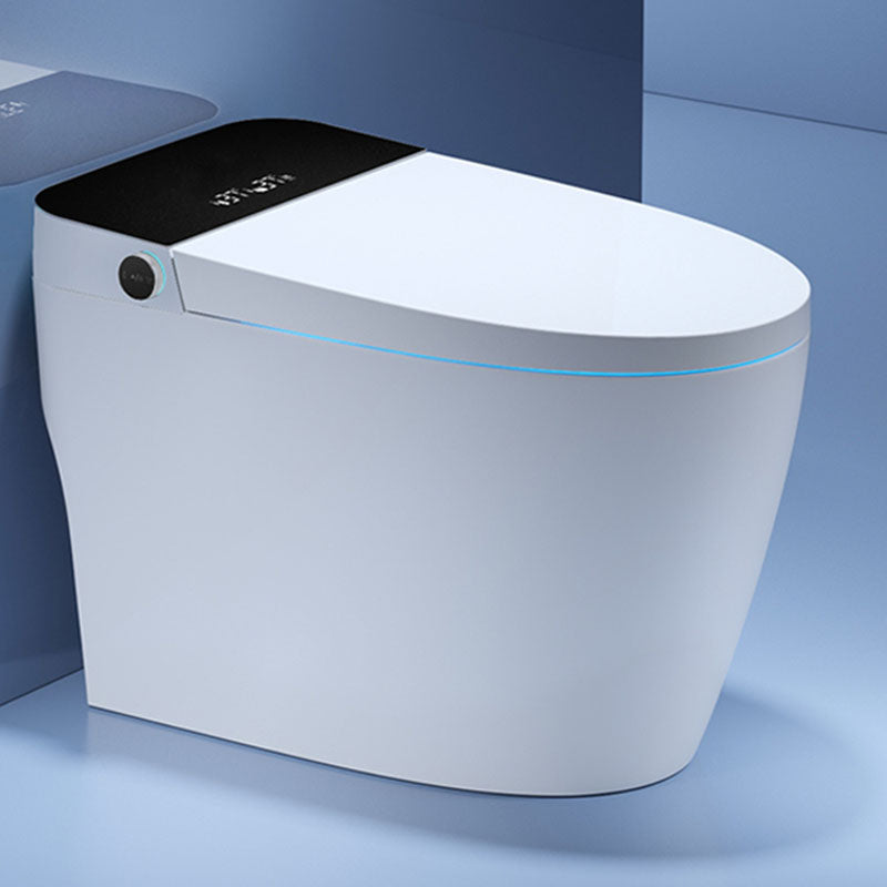 Ceramic Bidets Elongated White Contemporary Foot Sensor Smart Toilet No Clearhalo 'Bathroom Remodel & Bathroom Fixtures' 'Bidets' 'Home Improvement' 'home_improvement' 'home_improvement_bidets' 'Toilets & Bidets' 7036881