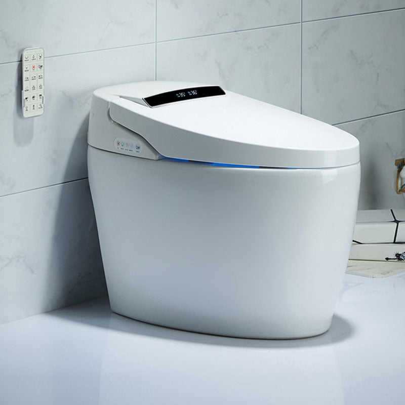 Ceramic Bidets Elongated White Contemporary Foot Sensor Smart Toilet Clearhalo 'Bathroom Remodel & Bathroom Fixtures' 'Bidets' 'Home Improvement' 'home_improvement' 'home_improvement_bidets' 'Toilets & Bidets' 7036882
