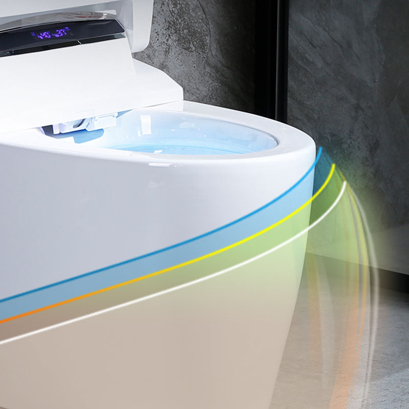 Ceramic Bidets Elongated White Contemporary Foot Sensor Smart Toilet Clearhalo 'Bathroom Remodel & Bathroom Fixtures' 'Bidets' 'Home Improvement' 'home_improvement' 'home_improvement_bidets' 'Toilets & Bidets' 7036889