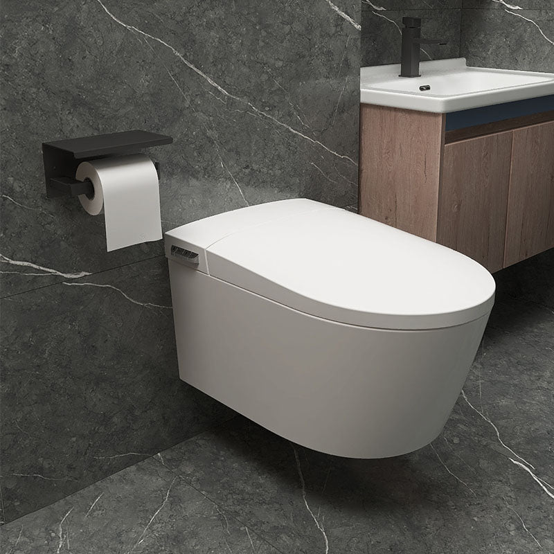 Contemporary Elongated Wall Hung Toilet Set with Temperature Control Toilet Clearhalo 'Bathroom Remodel & Bathroom Fixtures' 'Bidets' 'Home Improvement' 'home_improvement' 'home_improvement_bidets' 'Toilets & Bidets' 7036915