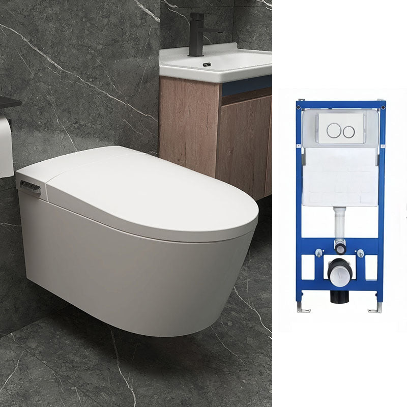 Contemporary Elongated Wall Hung Toilet Set with Temperature Control Bidet with Hidden Tank Clearhalo 'Bathroom Remodel & Bathroom Fixtures' 'Bidets' 'Home Improvement' 'home_improvement' 'home_improvement_bidets' 'Toilets & Bidets' 7036916