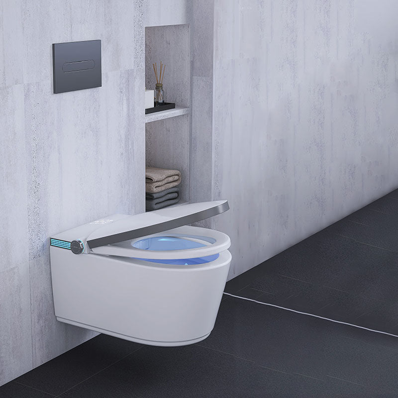 Elongated Toilet with Heated Seat Wall Mounted Bidet without Water Pressure Control Grey Clearhalo 'Bathroom Remodel & Bathroom Fixtures' 'Bidets' 'Home Improvement' 'home_improvement' 'home_improvement_bidets' 'Toilets & Bidets' 7036929