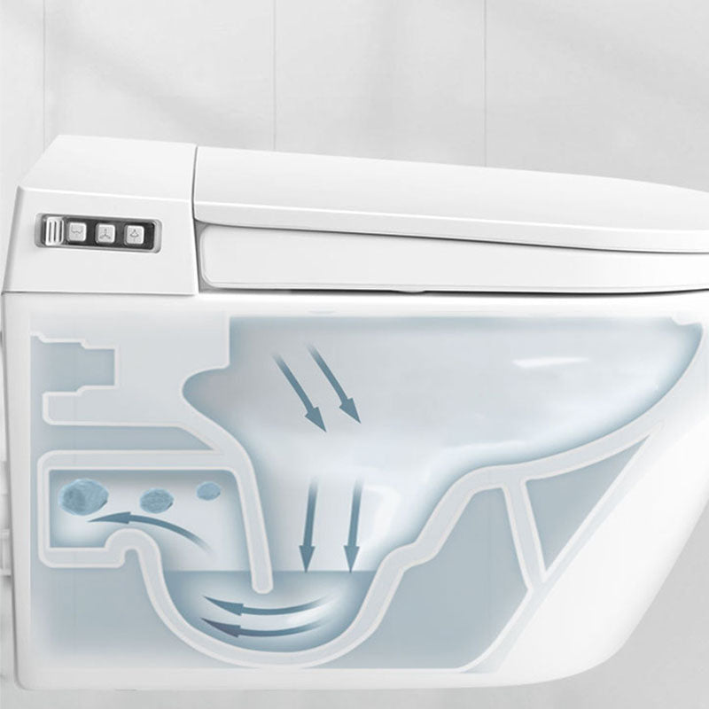 Contemporary Electronic Elongated Toilet with Heated Seat Wall Mounted Bidet Clearhalo 'Bathroom Remodel & Bathroom Fixtures' 'Bidets' 'Home Improvement' 'home_improvement' 'home_improvement_bidets' 'Toilets & Bidets' 7036944