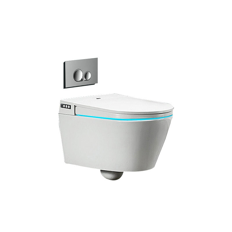 Contemporary Electronic Elongated Toilet with Heated Seat Wall Mounted Bidet Manual Flip (Medium Configuration Version) Clearhalo 'Bathroom Remodel & Bathroom Fixtures' 'Bidets' 'Home Improvement' 'home_improvement' 'home_improvement_bidets' 'Toilets & Bidets' 7036946