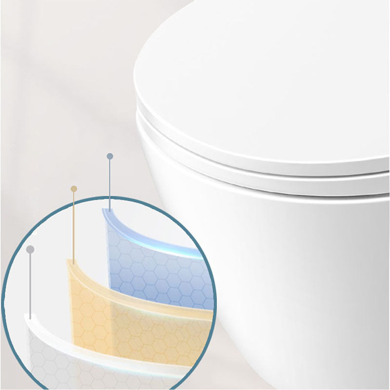 Contemporary Electronic Elongated Toilet with Heated Seat Wall Mounted Bidet Clearhalo 'Bathroom Remodel & Bathroom Fixtures' 'Bidets' 'Home Improvement' 'home_improvement' 'home_improvement_bidets' 'Toilets & Bidets' 7036952