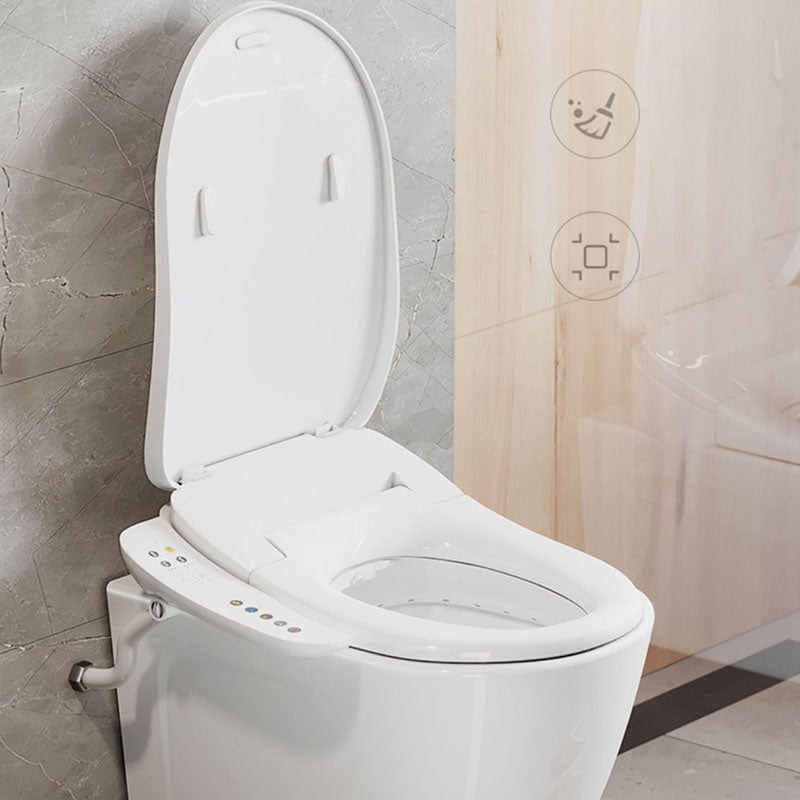 Electronic Elongated Toilet Vitreous China Wall Mounted Bidet Soft Closing Seat Clearhalo 'Bathroom Remodel & Bathroom Fixtures' 'Bidets' 'Home Improvement' 'home_improvement' 'home_improvement_bidets' 'Toilets & Bidets' 7036956