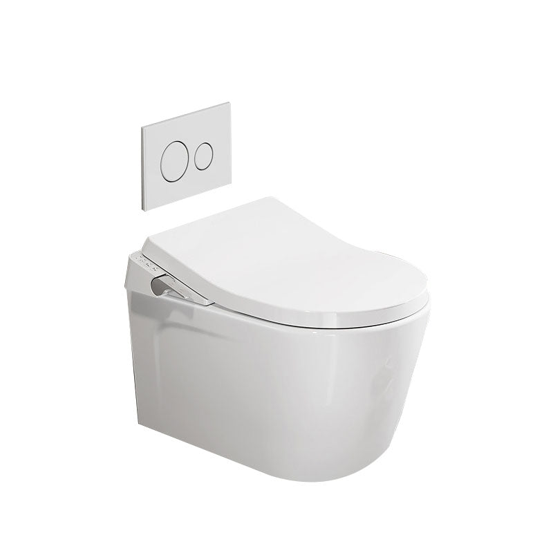 Electronic Elongated Toilet Vitreous China Wall Mounted Bidet Soft Closing Seat 18"L x 21"W x 12"H Clearhalo 'Bathroom Remodel & Bathroom Fixtures' 'Bidets' 'Home Improvement' 'home_improvement' 'home_improvement_bidets' 'Toilets & Bidets' 7036957