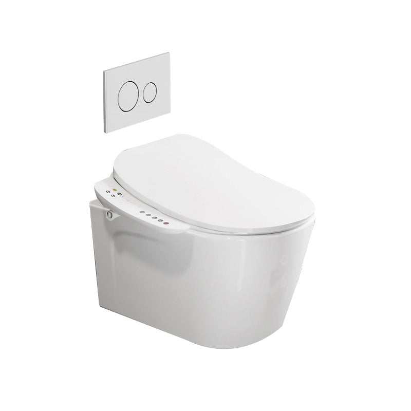 Electronic Elongated Toilet Vitreous China Wall Mounted Bidet Soft Closing Seat 16"L x 20"W x 12"H Clearhalo 'Bathroom Remodel & Bathroom Fixtures' 'Bidets' 'Home Improvement' 'home_improvement' 'home_improvement_bidets' 'Toilets & Bidets' 7036959