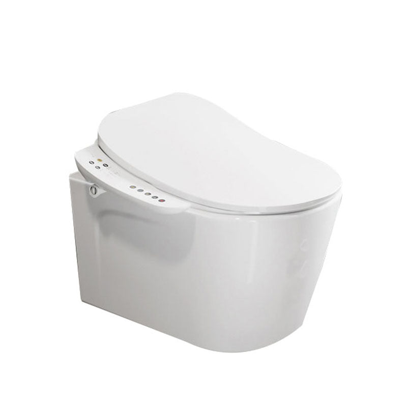 Electronic Elongated Toilet Vitreous China Wall Mounted Bidet Soft Closing Seat Clearhalo 'Bathroom Remodel & Bathroom Fixtures' 'Bidets' 'Home Improvement' 'home_improvement' 'home_improvement_bidets' 'Toilets & Bidets' 7036961