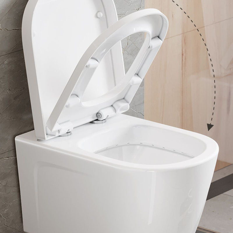 Electronic Elongated Toilet Vitreous China Wall Mounted Bidet Soft Closing Seat Clearhalo 'Bathroom Remodel & Bathroom Fixtures' 'Bidets' 'Home Improvement' 'home_improvement' 'home_improvement_bidets' 'Toilets & Bidets' 7036965
