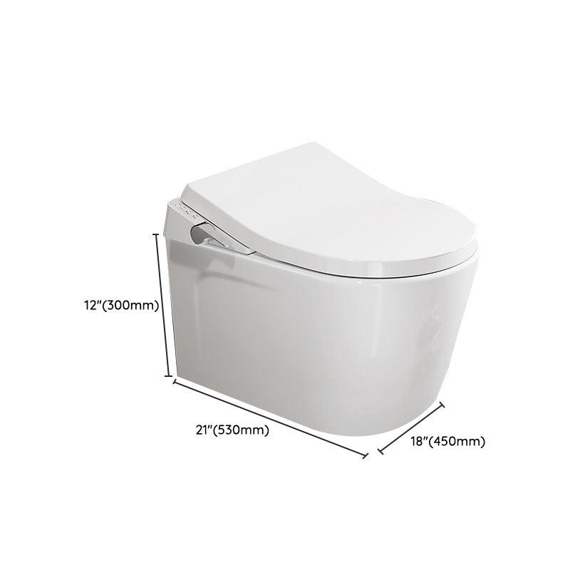 Electronic Elongated Toilet Vitreous China Wall Mounted Bidet Soft Closing Seat Clearhalo 'Bathroom Remodel & Bathroom Fixtures' 'Bidets' 'Home Improvement' 'home_improvement' 'home_improvement_bidets' 'Toilets & Bidets' 7036967