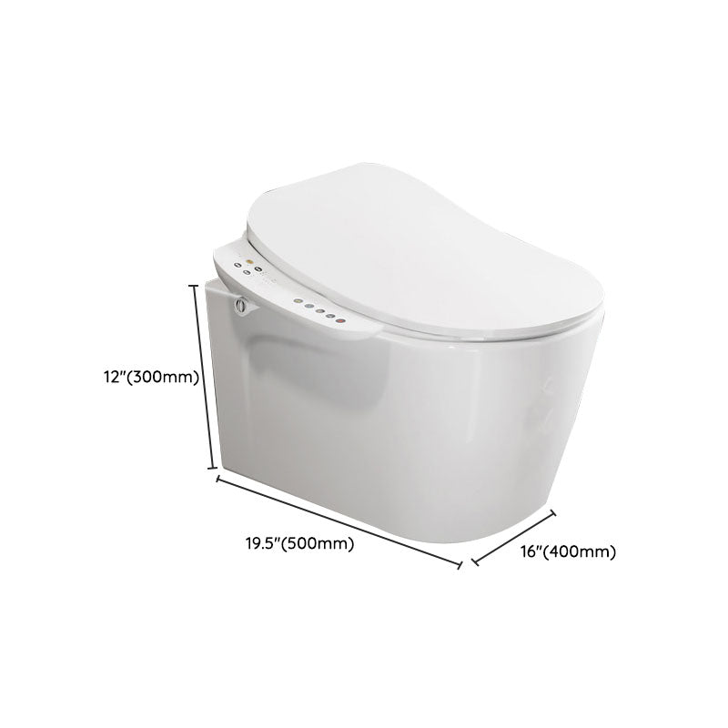 Electronic Elongated Toilet Vitreous China Wall Mounted Bidet Soft Closing Seat Clearhalo 'Bathroom Remodel & Bathroom Fixtures' 'Bidets' 'Home Improvement' 'home_improvement' 'home_improvement_bidets' 'Toilets & Bidets' 7036968
