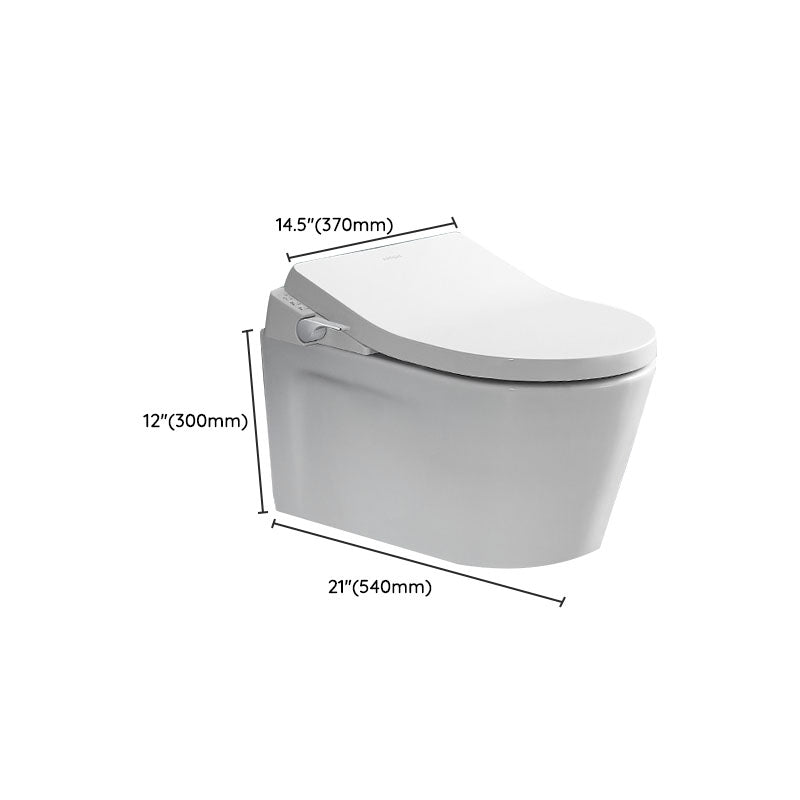 Elongated Wall Hung Toilet White Ceramic Smart Toilet Deodorizing Toilet Clearhalo 'Bathroom Remodel & Bathroom Fixtures' 'Bidets' 'Home Improvement' 'home_improvement' 'home_improvement_bidets' 'Toilets & Bidets' 7036998