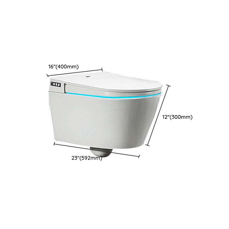 Elongated Wall Hung Toilet White Ceramic Smart Toilet Deodorizing Toilet Clearhalo 'Bathroom Remodel & Bathroom Fixtures' 'Bidets' 'Home Improvement' 'home_improvement' 'home_improvement_bidets' 'Toilets & Bidets' 7037000