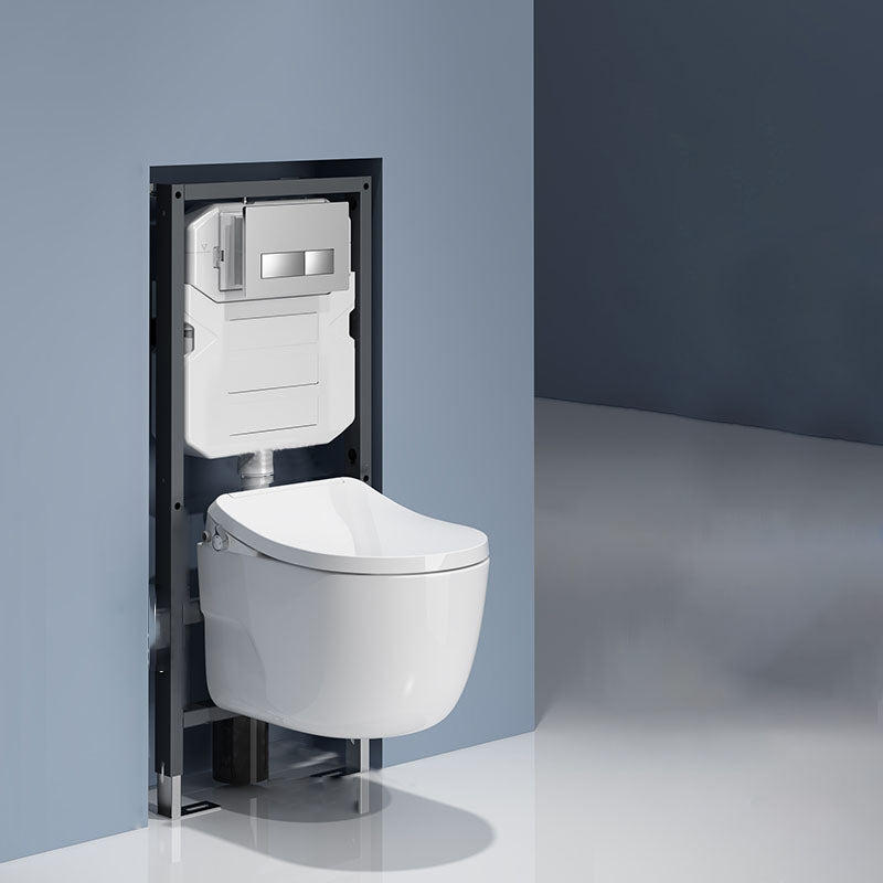 Contemporary Elongated Ceramic Warm Air Dryer Smart Bidet in White Clearhalo 'Bathroom Remodel & Bathroom Fixtures' 'Bidets' 'Home Improvement' 'home_improvement' 'home_improvement_bidets' 'Toilets & Bidets' 7037002
