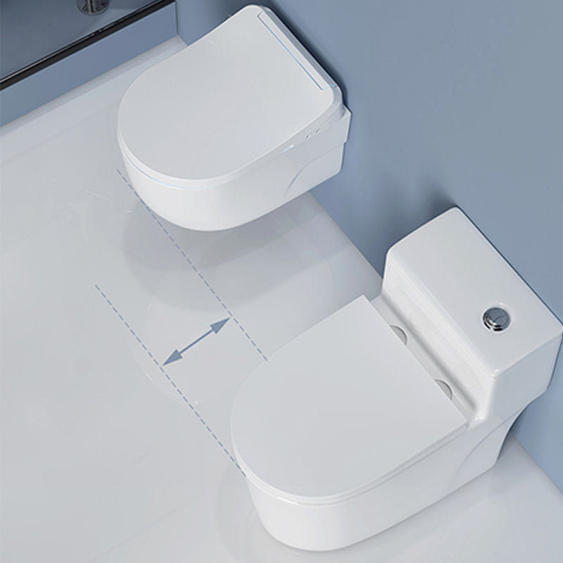 Contemporary Elongated Ceramic Warm Air Dryer Smart Bidet in White Clearhalo 'Bathroom Remodel & Bathroom Fixtures' 'Bidets' 'Home Improvement' 'home_improvement' 'home_improvement_bidets' 'Toilets & Bidets' 7037005